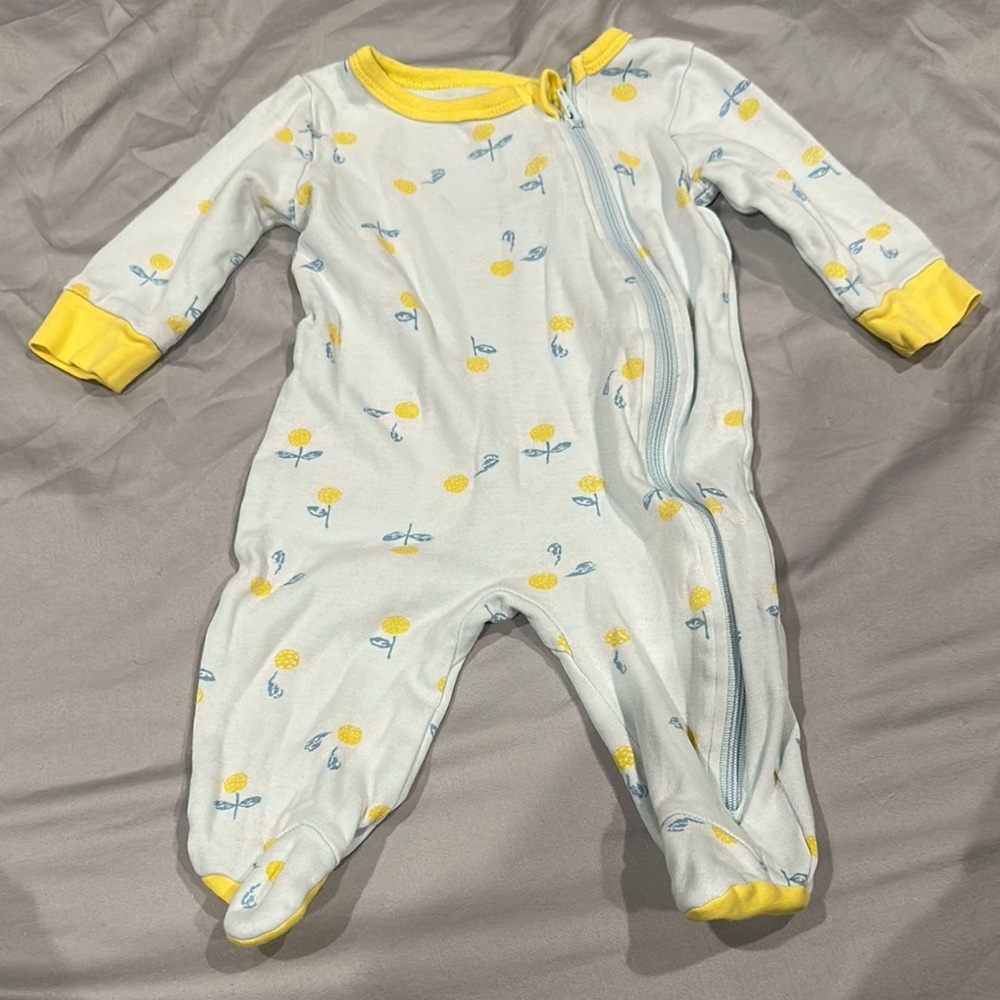 Koala Kids Yellow and Blue One Piece with Footies